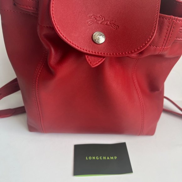 Longchamp Le Pliage Cuir Mini XS Leather Casual Logo Red Backpack - Picture 12 of 12